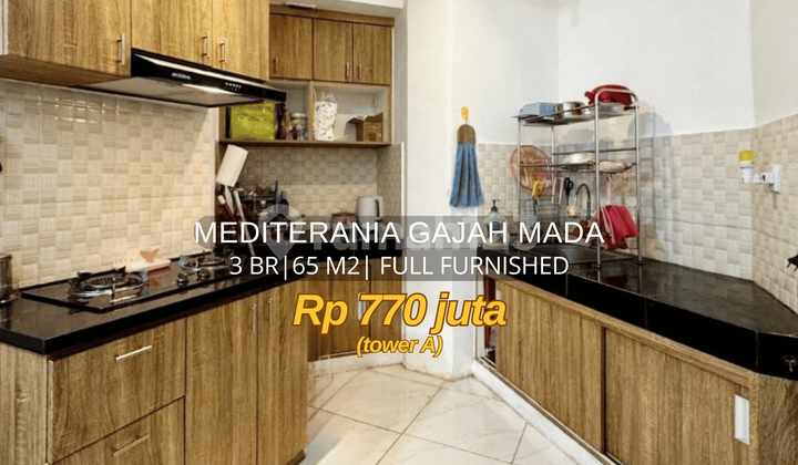Mediterania Gajah Mada Fully Furnished 3 Bedroom High Floor 1