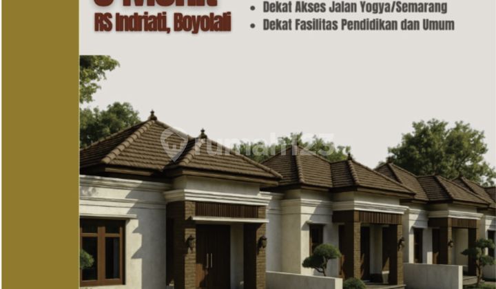 Rumah Dekat Pemkab Boyolali & Toll, 2 mnit Pan Brother,  SHM & PBG, Desain Bali Limas
