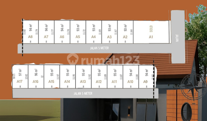 Rumah Pesan Bangun Bebas Custom Desain Type 50/93 2