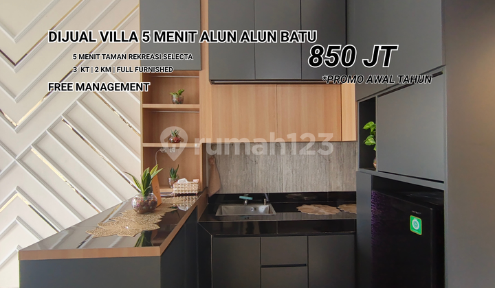 Dijual Villa Modern Kota Batu View Pegunungan dan Taman Bunga