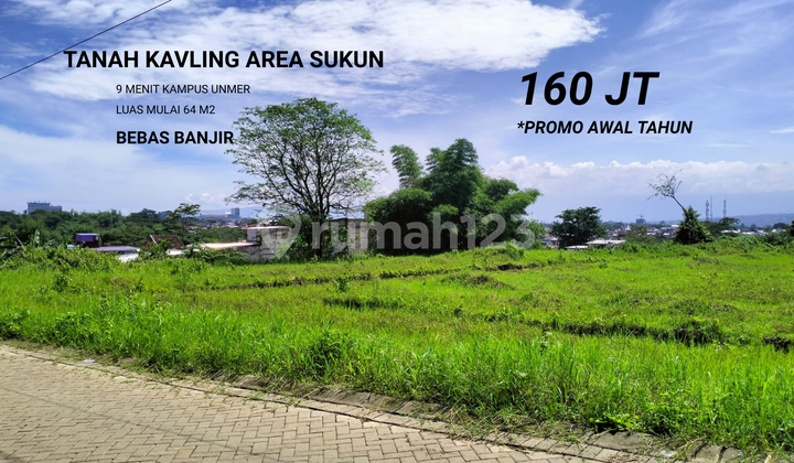 Tanah Kavling Area Sukun, Legalitas Aman, Bebas Banjir