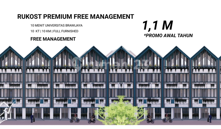 Dekat Kampus Ub Rukost Premium Free Management 1,1 Milyar