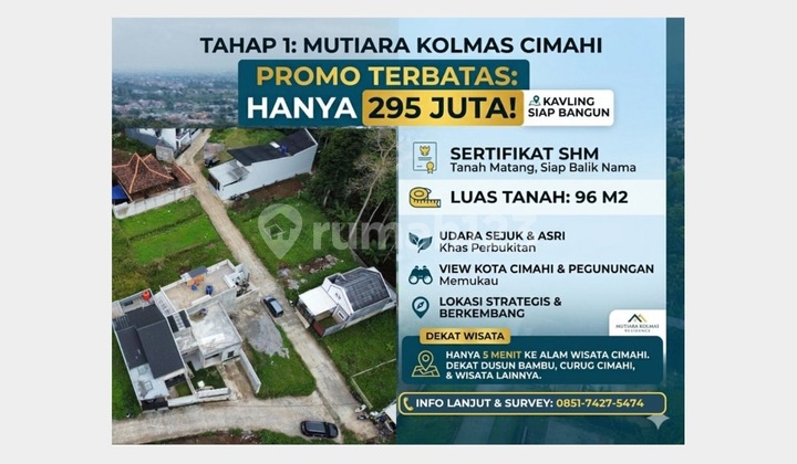 Tanah Kavling SHM Villa Kolmas di Cimahi Utara Udara Sejuk & View Alam