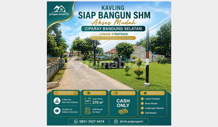 SHM, ready-to-build land parcel at Ciparay Elok, Best Price - Bandung