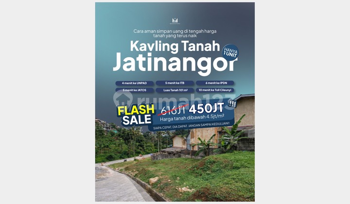 1 Unit Tanah Kavling Jatinangor SHM Harga Flash Sale! 5 Menit ke Unpad 1 Unit Tanah Kavling Jatinangor SHM Harga Flash Sale! 5 Menit ke Unpad