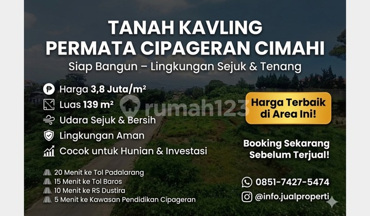 Tanah Kavling Permata Cipageran Dekat Alun-Alun Kota Cimahi Tanah Kavling Permata Cipageran Dekat Alun-Alun Kota Cimahi