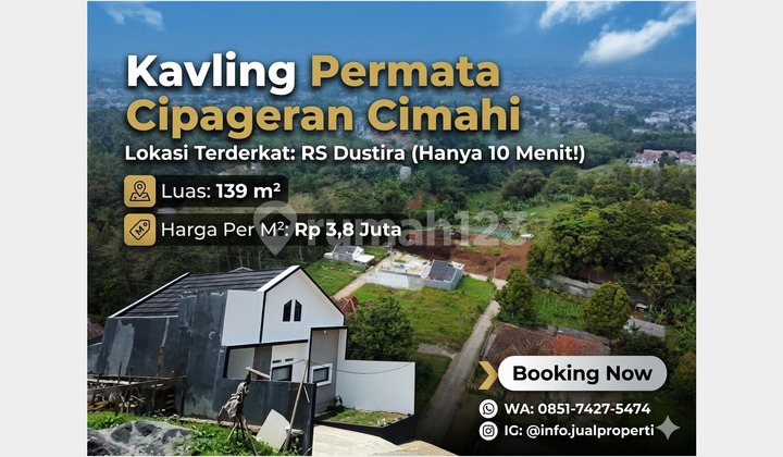 Tanah Kavling Siap Bangun Permata Cipageran Cimahi