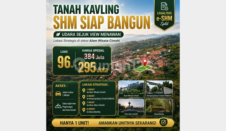 KAWALING MATANG, NEAR CIMAHI CITY CENTER, FLOOD-FREE, FREEHOLD TITLE (SHM), NEAR CIMAHI NATURE TOURISM KAWALING MATANG, NEAR CIMAHI CITY CENTER, FLOOD-FREE, FREEHOLD TITLE (SHM), NEAR CIMAHI NATURE TOURISM