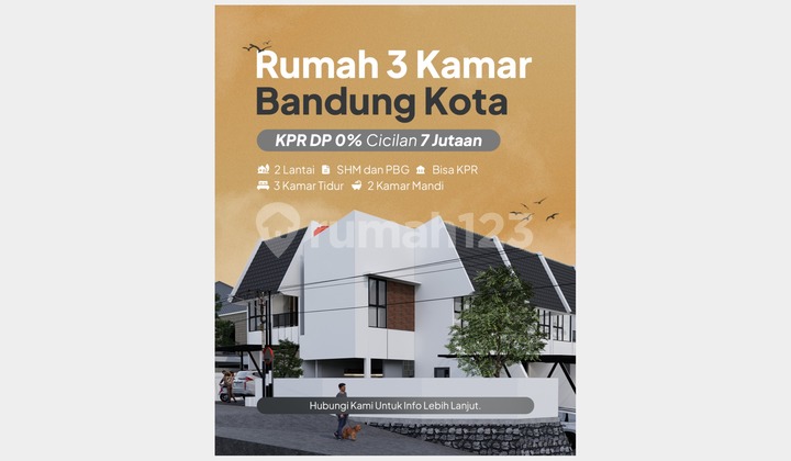 Miliki Rumah 3 Kamar di Bandung Kota DP 0%, Legalitas SHM Free PBG
