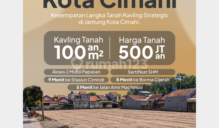 Cimahi City Land in Cibeureum, Freehold Title, Ready to Build, Near Bandung City