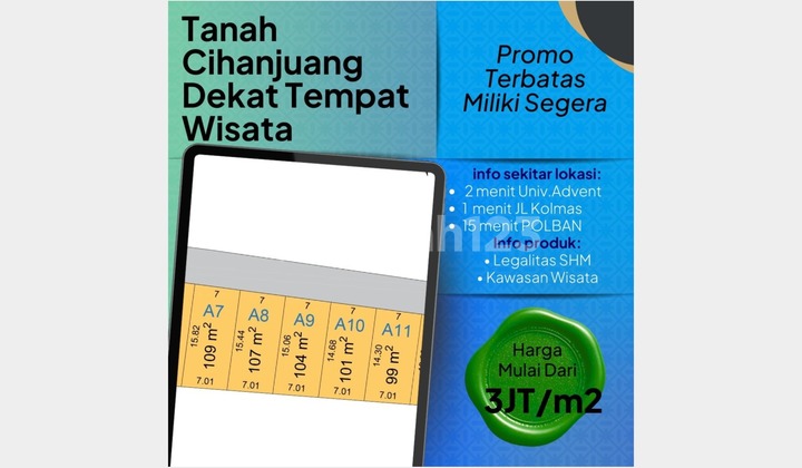 Plot Land in Cihanjuang 10 Minutes to Upi Setiabudi