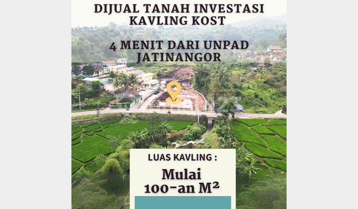 DIJUAL KAVLING KOST DAN HUNIAN SHM JATINANGOR 4 MENIT KE UNPAD