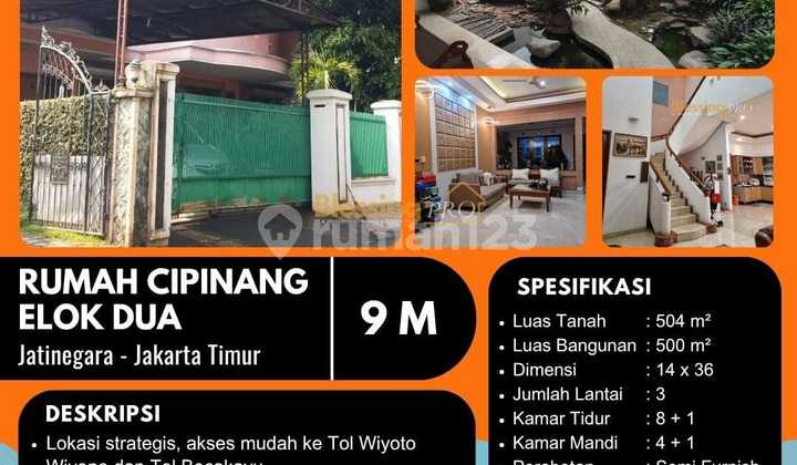 Dijual Rumah Mewah Dengan Kolam Renang Di Cipinang Elok Jakarta Timur 2