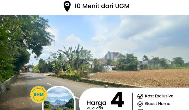 Tanah Jogja Dekat Kampus UGM, Cocok Bangun Kost Ekslusif