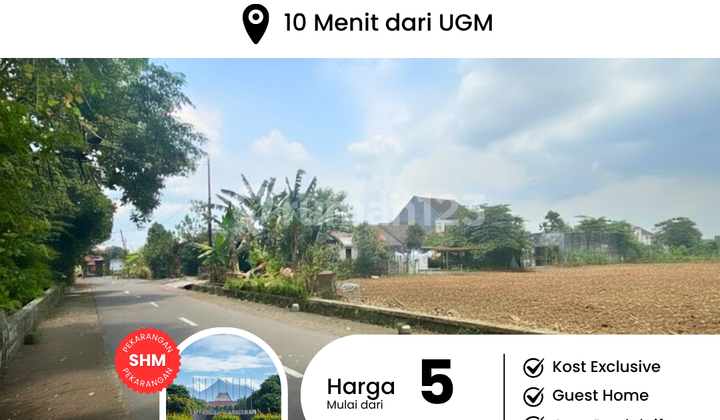 Strategic Yogyakarta Land, Near UGM Campus, 5 Million Per Meter