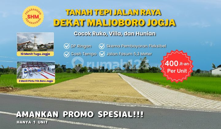 Tanah Dekat Malioboro & Tugu Jogja, Tepi Jalan Raya
