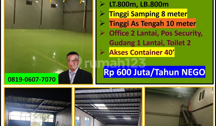 VTH0218 - Disewakan Gudang Gress, Siap Huni, Bebas Banjir, Kavling DPR Cipondoh Tangerang