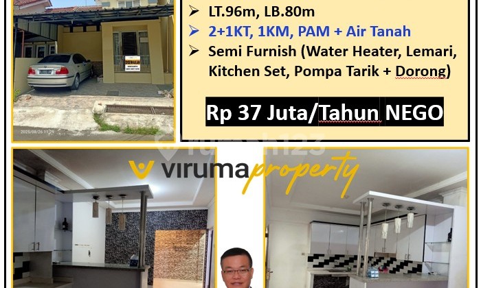 VTH0204 - Rumah Disewakan, 2+1KT, Semi Furnish, Taman Royal, Cipondoh, Kota Tangerang