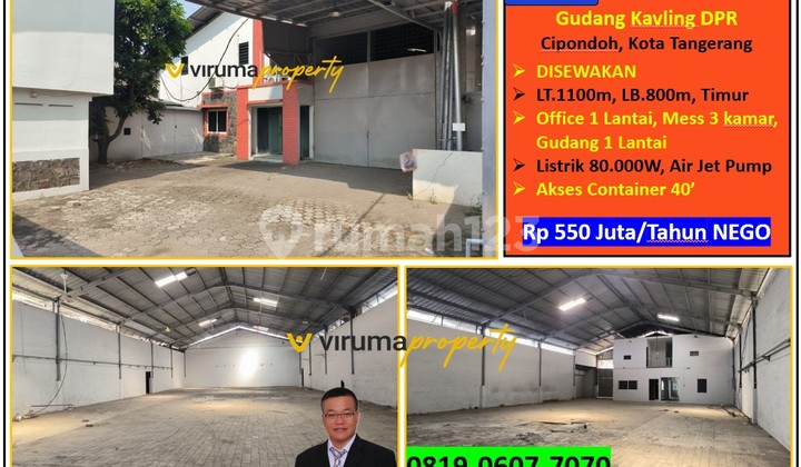 VTH0211 - Disewakan Gudang Luas, Akses Container 40 Feet, Komplek Pergudangan, Cipondoh, Kota Tangerang