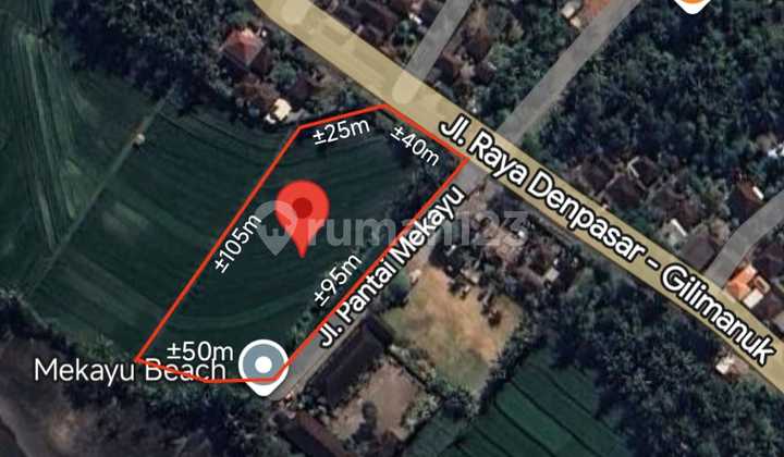 Tanah Area Pariwisata Di Lalanglinggah Tabanan. Bisa Dibangun Hotel, Villa, Resto Dll
