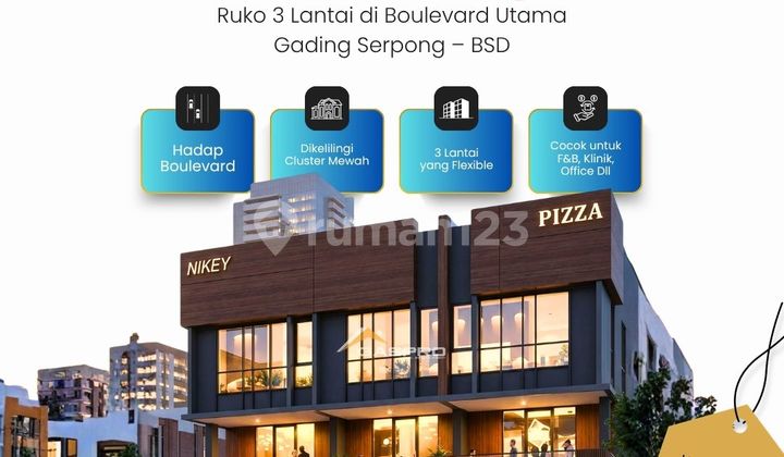 3-Story Shop House Busiest in Gading Serpong Facing Taman Rasa! 1