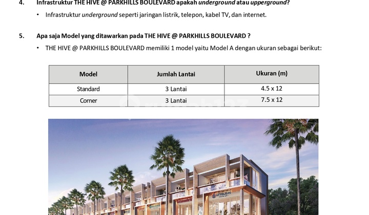 Cicilan 8 Jutaan The Hive Parkhills Boulevard Ruko 3 Lantai Cuma 1Man