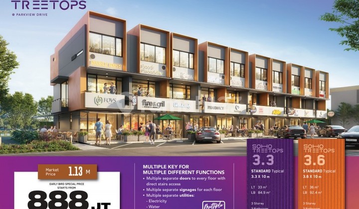 Tree Tops Terbaru Ruko Segera Siap Huni 3 Lantai - Backyard Luas & Promo Free PPN Tree Tops Terbaru Ruko Segera Siap Huni 3 Lantai - Backyard Luas & Promo Free PPN