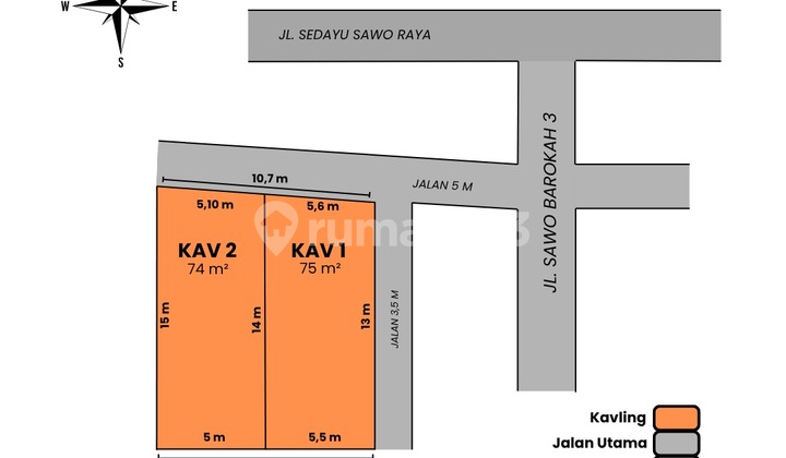 RUMAH SAWO BAROKAH PROMO CASH : FREE BIAYA ALL IN PLUS TANDON AIR 2
