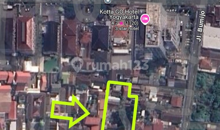 Dijual Tanah Pekarangan Luas 1.260 M2 Hotel Bumijo Jetis Jogja