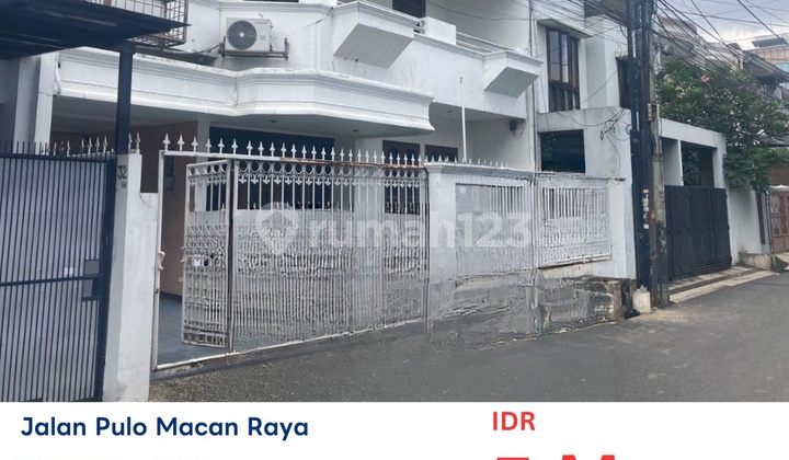 Rumah Pulo Macan Raya Tomang Grogol Petamburan Murah Jual Cepat
