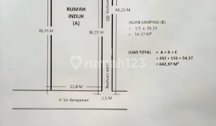 Rumah Asri Dengan Tanah Luas 642 M2 Daerah Sei Batanghari 2