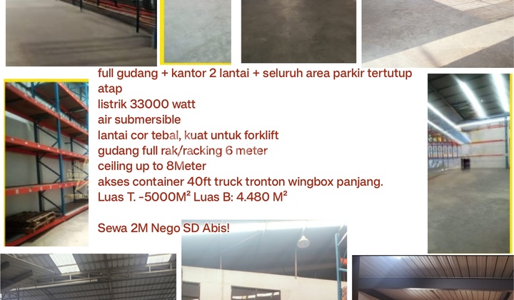 Factory Warehouse Office Ready to Use Strategic Location Near Toll Road and Container Access