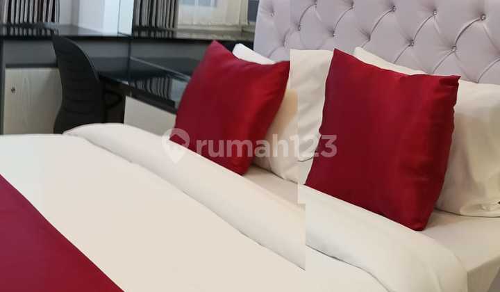 Only 1 Unit For Rent: Luxurious, Tidy Studio Apartment, Perfect for Expatriates/Renters Who Prefer Neat, Clean, Cozy Spaces, Suitable for Work, Healing, and Long Staycation, Harapan Indah, Bekasi.