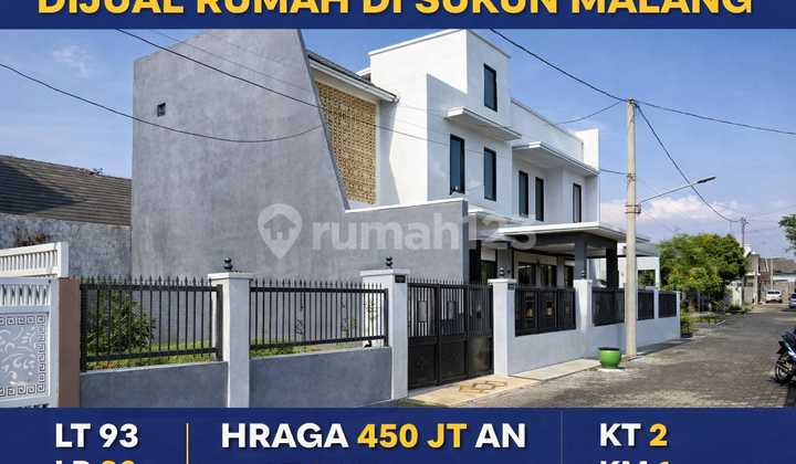 Rumah Layout Nyaman Lingkungan Asri di Sukun Malang