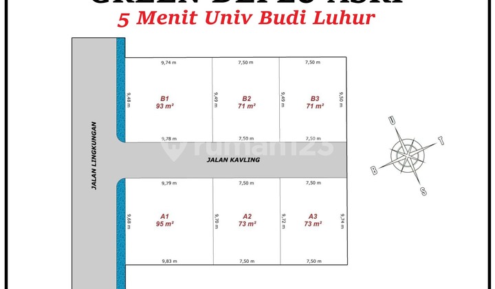 Vacant Lot Within Complex, 10 Minutes to Ciledug Toll Gate 4