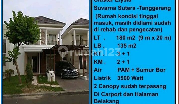 Rumah 2 Lantai, 3 Kamar Tidur. Suvarna Sutera