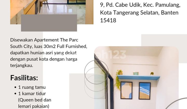 For Rent The Parc Apartment. Tangerang