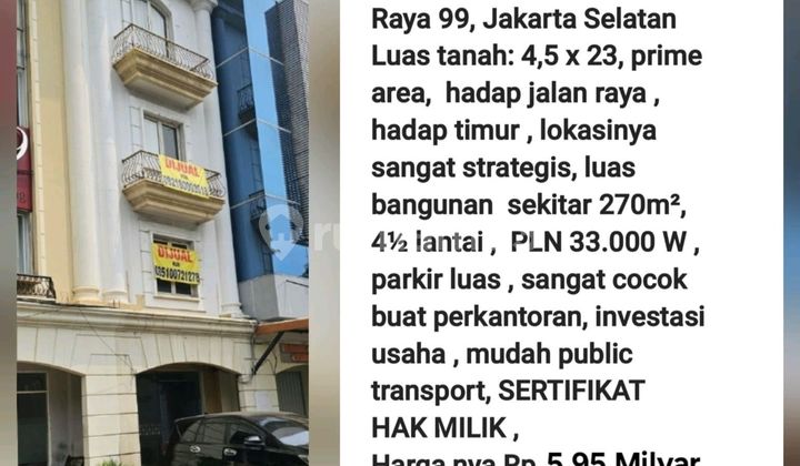 Ruko 4,5 Lantai, Jl. Mampang Prapatan, Jaksel