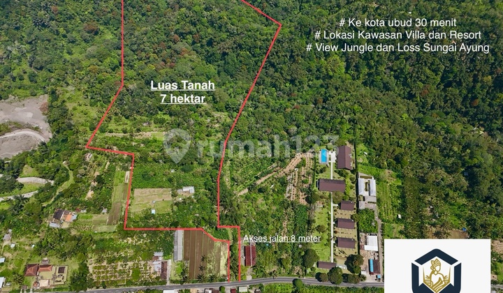Di Jual Tanah View Hutan dan Los Sungai Ayung Payangan Ubud 