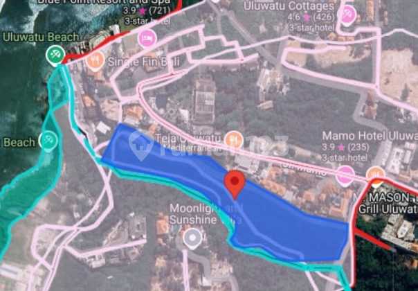 Di jual Tanah komersial depan pantai Suluban Uluwatu 