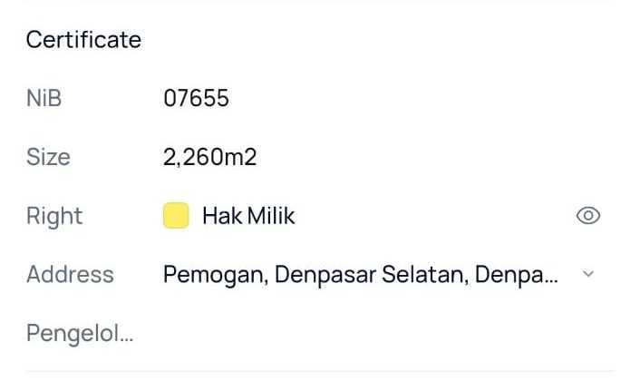 Premium Land on the Side of the Main Road Jl. Bypass Ngurah Rai