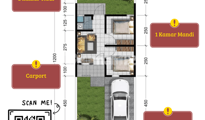 Investasi Rumah WAHID Blok A9/07 – Cicilan Flat 10 Tahun 2