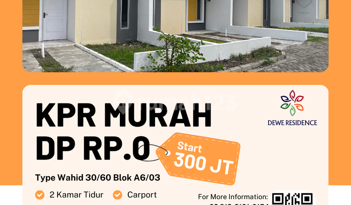 Rumah Dijual Tipe WAHID 30/60 Blok A6 No.3: Cukup UTJ 500 Ribu! Rumah Dijual Tipe WAHID 30/60 Blok A6 No.3: Cukup UTJ 500 Ribu!