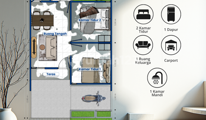 Promo Rumah Subsidi ASTER 36/60 D3/05) Siap Huni 2