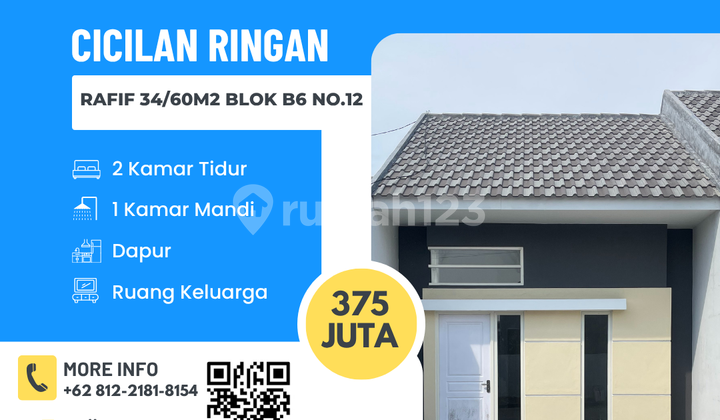 Rumah RAFIF 34/60 Blok B6 No.12: DP 0 Dekat Tol Tanpa Perantara Rumah RAFIF 34/60 Blok B6 No.12: DP 0 Dekat Tol Tanpa Perantara