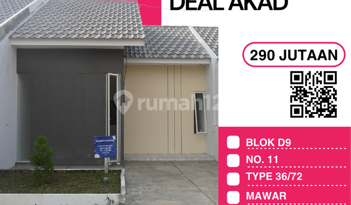 Rumah Mawar 36/72 – Blok D9/11: DP 0 Rupiah, 500 Ribu Biaya UTJ