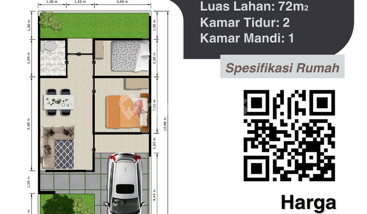 Mawar 36/72 – Blok D9 No.04: KPR Strategis Dekat Tol 2