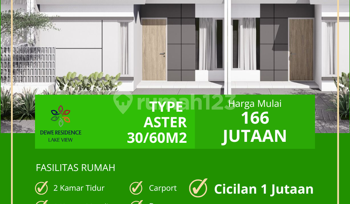 Rumah ASTER 36/60 Blok D3/06 3 Menit ke Tol, Cicilan Ringan