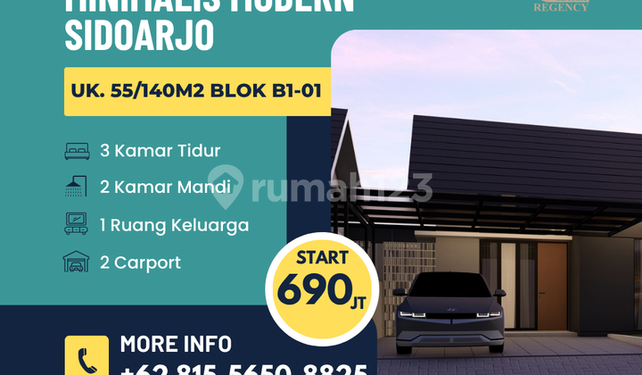 [Blok B1-01] Investasi Cerdas Kasih Regency Krian! Dekat Area Industri & Stasiun, Harga 600 Jutaan!