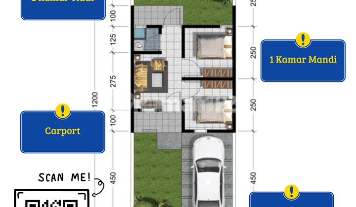 Hunian Asri Wahid 30/60 Blok A8/15 – Harga Di Bawah 300 Juta 2